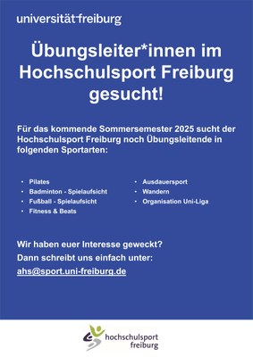 Übungsleiter*innensuche Hochschulsport Freiburg
