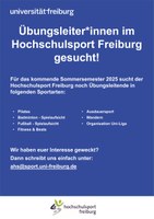 Übungsleiter*innensuche Hochschulsport Freiburg