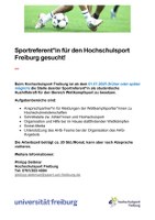 Sportreferent*in für den Hochschulsport Freiburg gesucht!